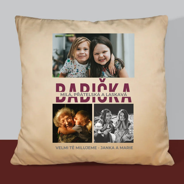 Fotokoláž: Babička - Polštář