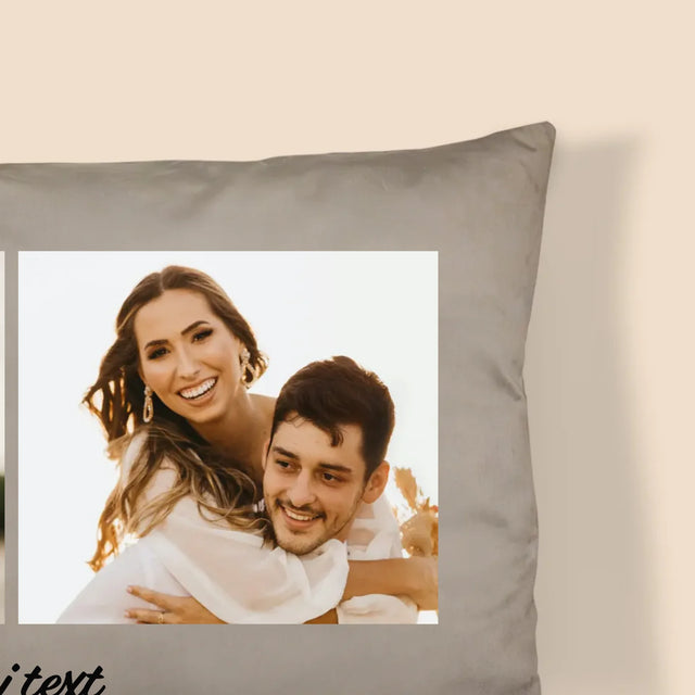 Fotokoláž: 4 Fotky A Nápis - Polštář