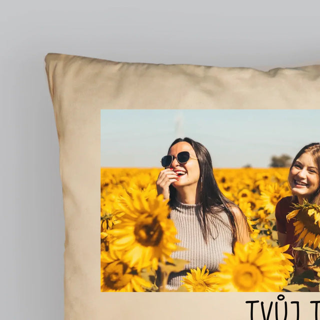 Fotokoláž: 2 Fotky A Nápis - Polštář