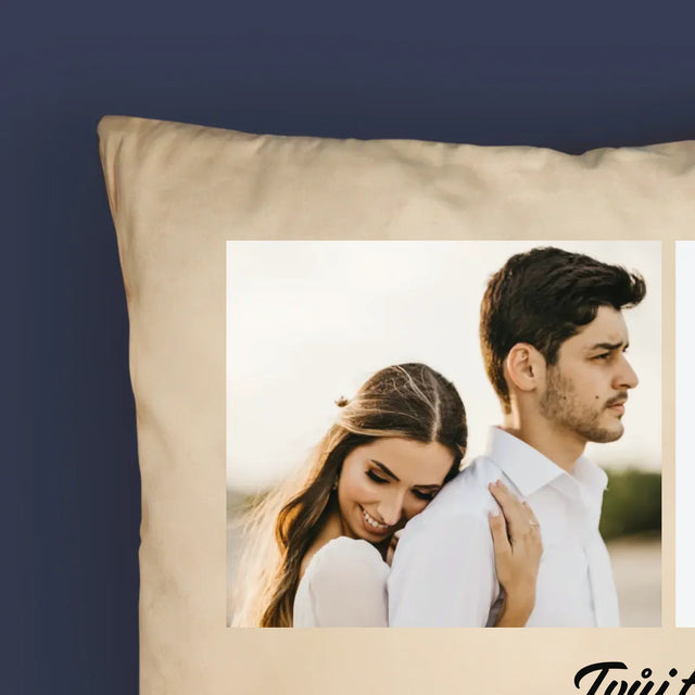 Fotokoláž: 4 Fotky A Nápis - Polštář