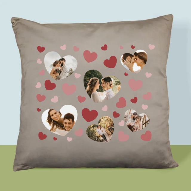 Fotokoláž: Srdce Fotka - Polštář