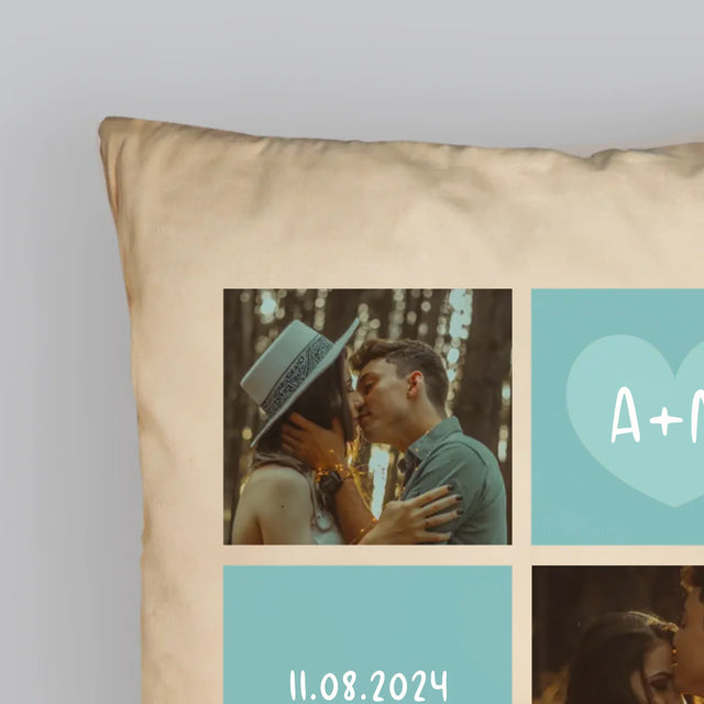 Fotokoláž: Miluji Tě Iniciály - Polštář