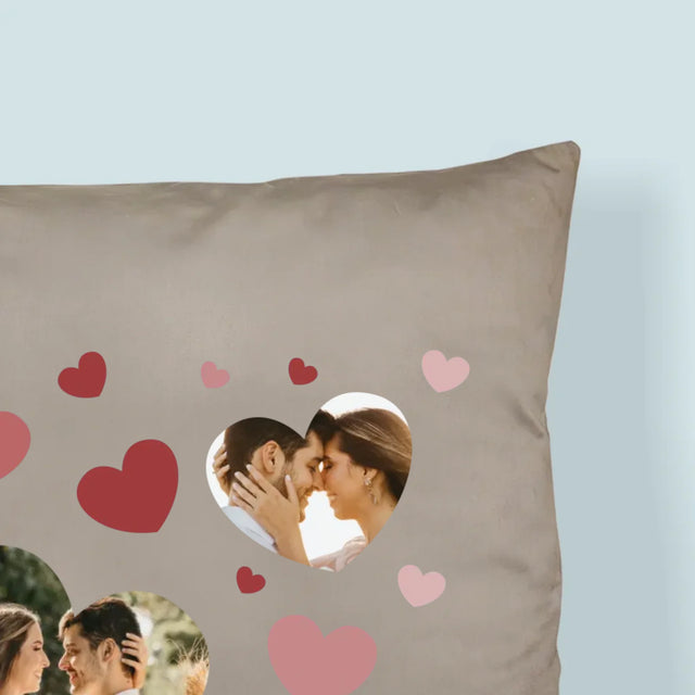 Fotokoláž: Srdce Fotka - Polštář