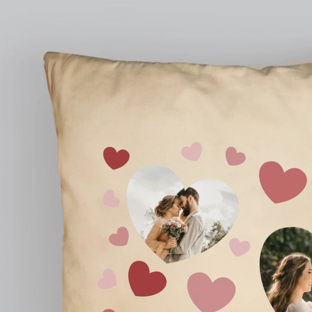 Fotokoláž: Srdce Fotka - Polštář