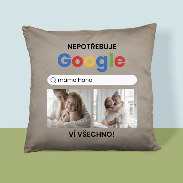 Fotokoláž: Nepotřebuji Google - Polštář