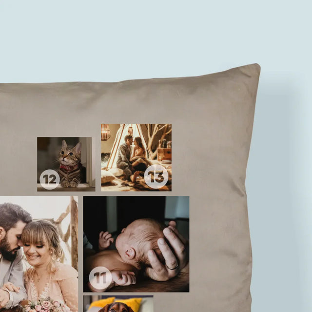 Fotokoláž: Srdce Koláž - Polštář