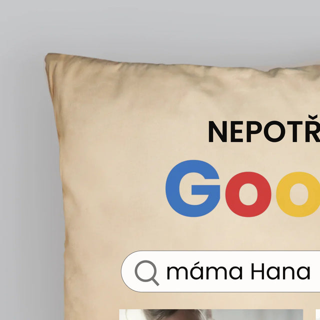 Fotokoláž: Nepotřebuji Google - Polštář