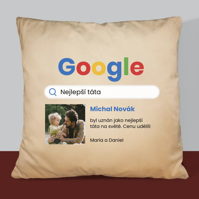 Fotka A Textem: Nejlepší Táta Google Výsledek - Polštář