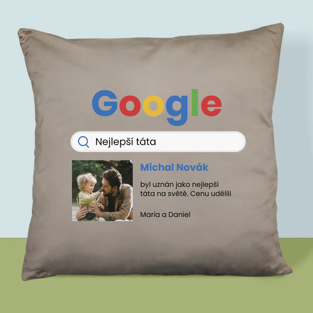 Fotka A Textem: Nejlepší Táta Google Výsledek - Polštář