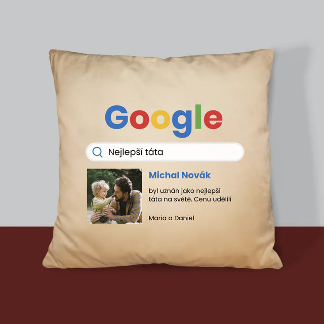 Fotka A Textem: Nejlepší Táta Google Výsledek - Polštář