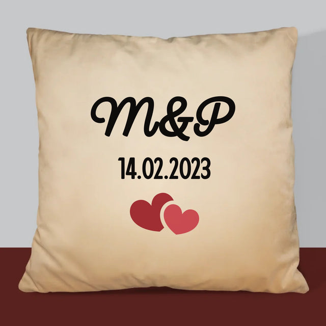 Monogram: Iniciály Srdce - Polštář