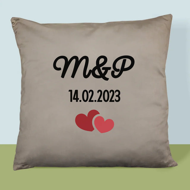 Monogram: Iniciály Srdce - Polštář