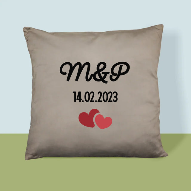 Monogram: Iniciály Srdce - Polštář