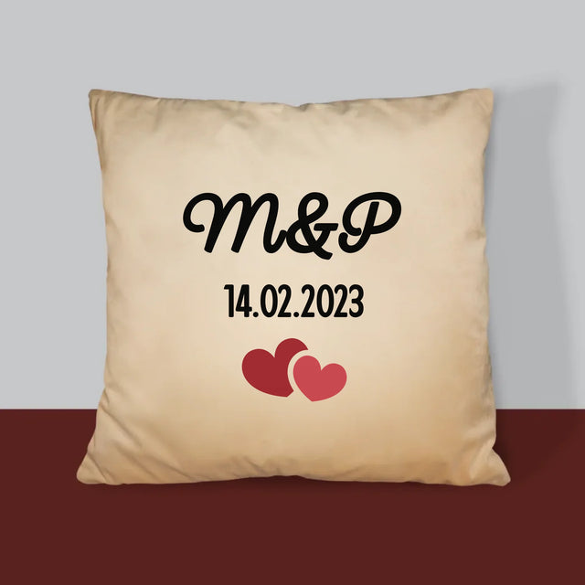 Monogram: Iniciály Srdce - Polštář
