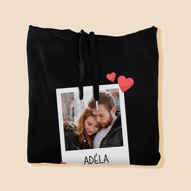 Fotka A Textem: Miluji Tě Fotka - Pánská Mikina S Kapuci