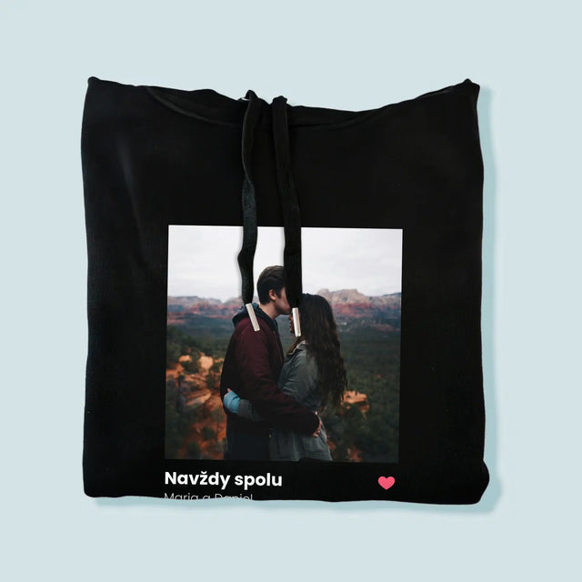 Fotka A Textem: Spotify S Vlastní Fotkou - Pánská Mikina S Kapuci