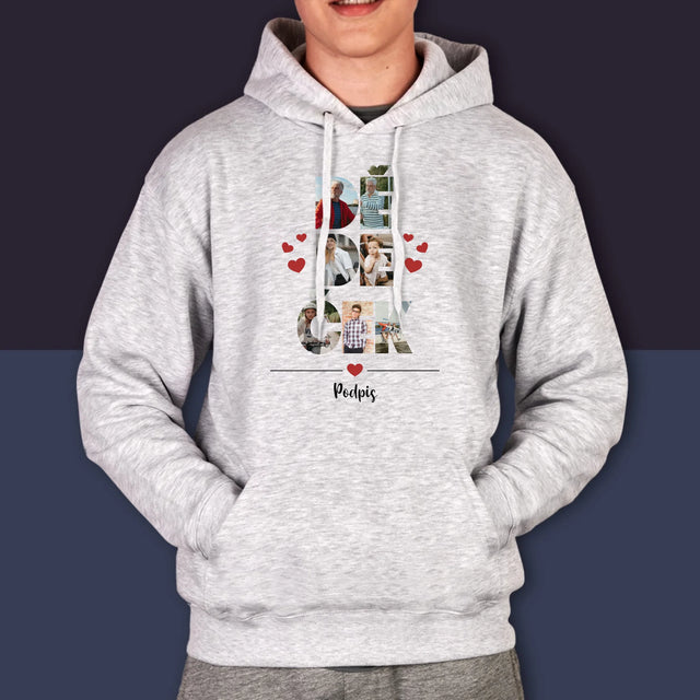 Slovo Z Fotek: Dědeček Z Tvých Fotek - Pánská Mikina S Kapuci