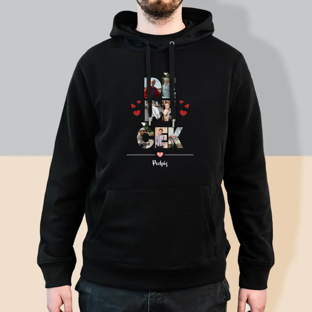 Slovo Z Fotek: Dědeček Z Tvých Fotek - Pánská Mikina S Kapuci