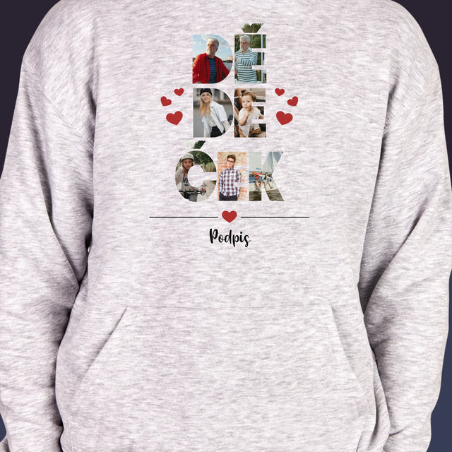 Slovo Z Fotek: Dědeček Z Tvých Fotek - Pánská Mikina S Kapuci