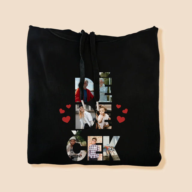 Slovo Z Fotek: Dědeček Z Tvých Fotek - Pánská Mikina S Kapuci