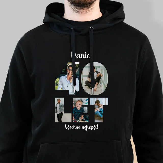 Slovo Z Fotek: 40 Let Z Tvých Fotek - Pánská Mikina S Kapuci