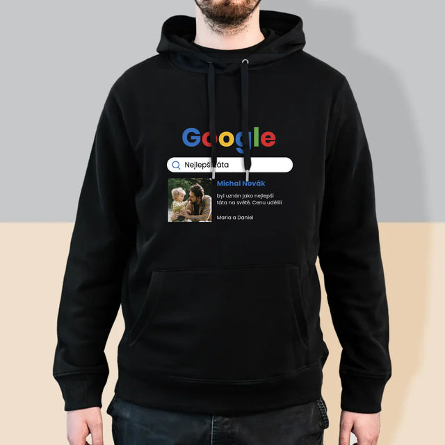 Fotka A Textem: Nejlepší Táta Google Výsledek - Pánská Mikina S Kapuci