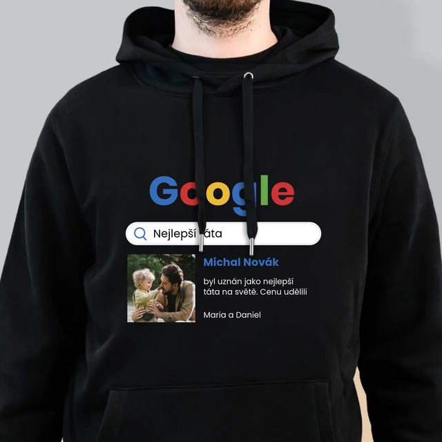 Fotka A Textem: Nejlepší Táta Google Výsledek - Pánská Mikina S Kapuci