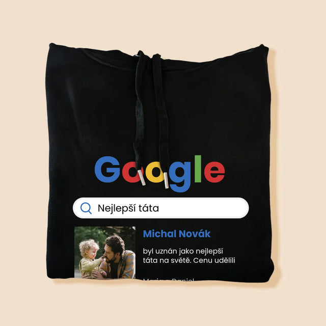 Fotka A Textem: Nejlepší Táta Google Výsledek - Pánská Mikina S Kapuci
