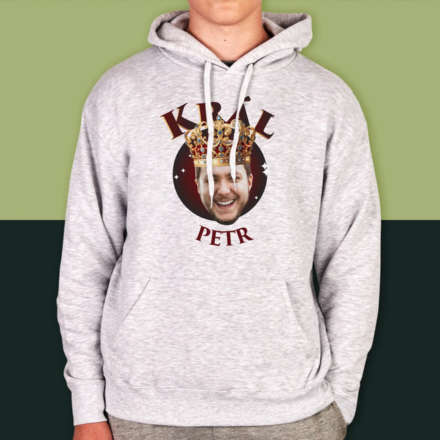Fotka A Textem: Král Fotka - Pánská Mikina S Kapuci
