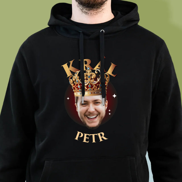 Fotka A Textem: Král Fotka - Pánská Mikina S Kapuci