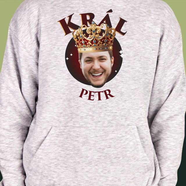 Fotka A Textem: Král Fotka - Pánská Mikina S Kapuci