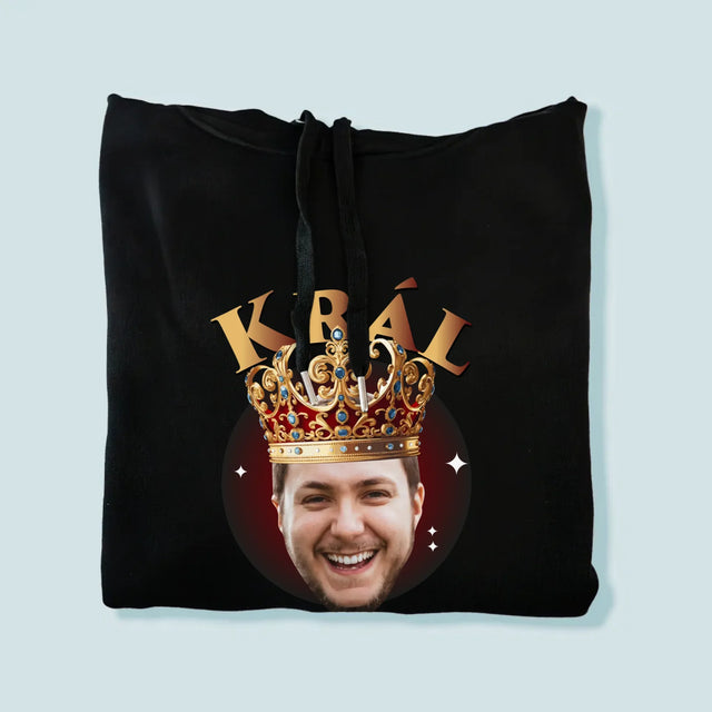 Fotka A Textem: Král Fotka - Pánská Mikina S Kapuci
