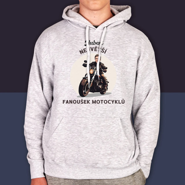 Tvoje Postava: Fanoušek Motocyklů - Pánská Mikina S Kapuci