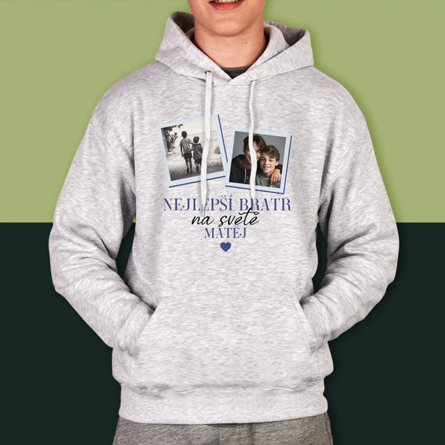 Fotokoláž: Nejlepší Bratr Na Světě - Pánská Mikina S Kapuci