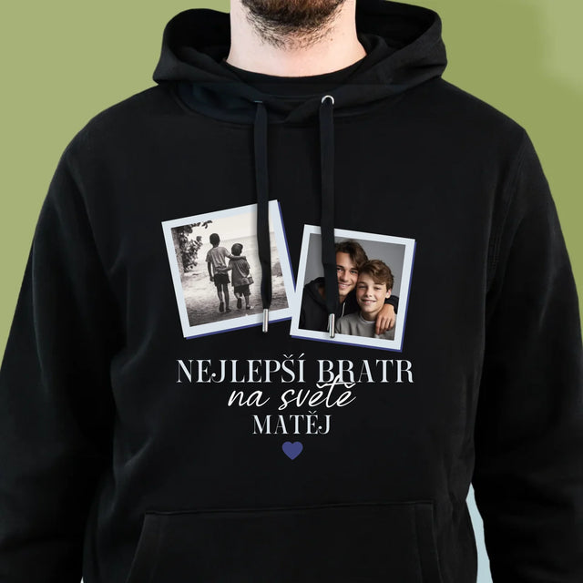 Fotokoláž: Nejlepší Bratr Na Světě - Pánská Mikina S Kapuci
