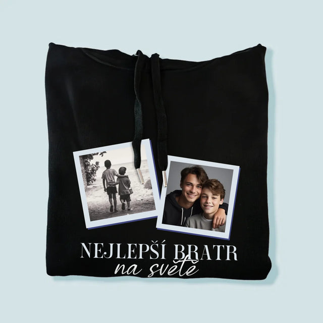 Fotokoláž: Nejlepší Bratr Na Světě - Pánská Mikina S Kapuci