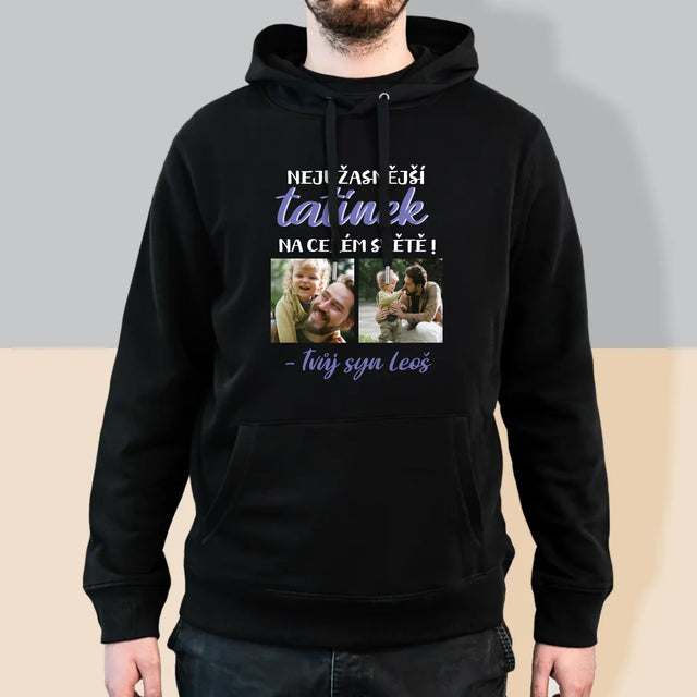 Fotokoláž: Tatínek - Pánská Mikina S Kapuci