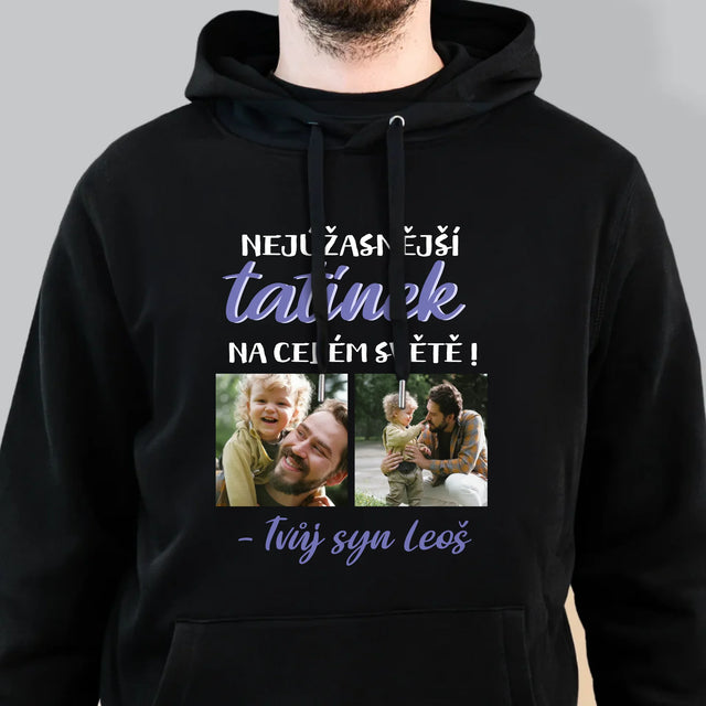 Fotokoláž: Tatínek - Pánská Mikina S Kapuci