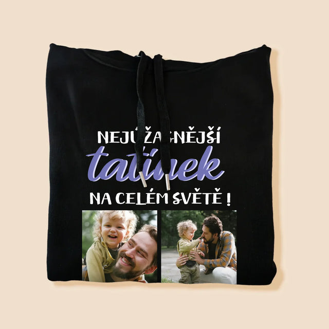 Fotokoláž: Tatínek - Pánská Mikina S Kapuci