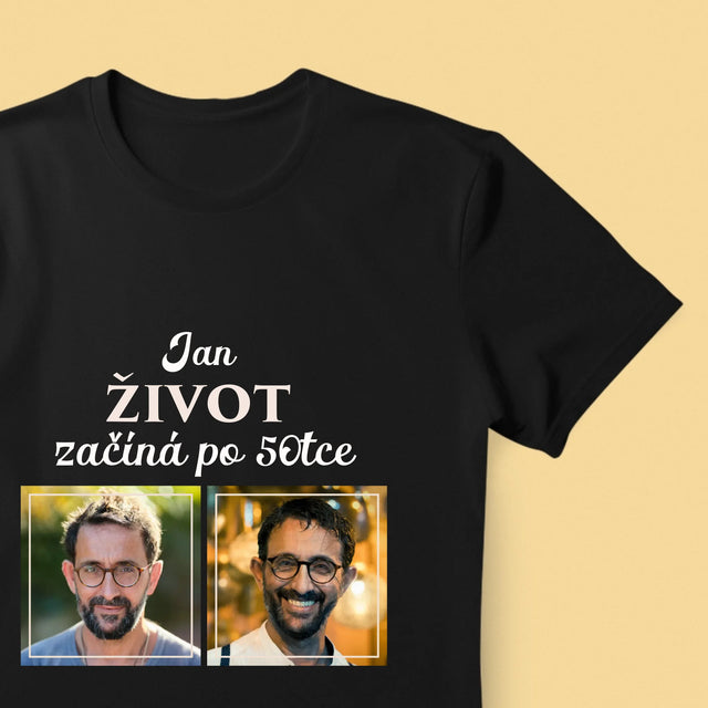 Fotokoláž: Život Začíná Po 50Tce - Pánské Tričko