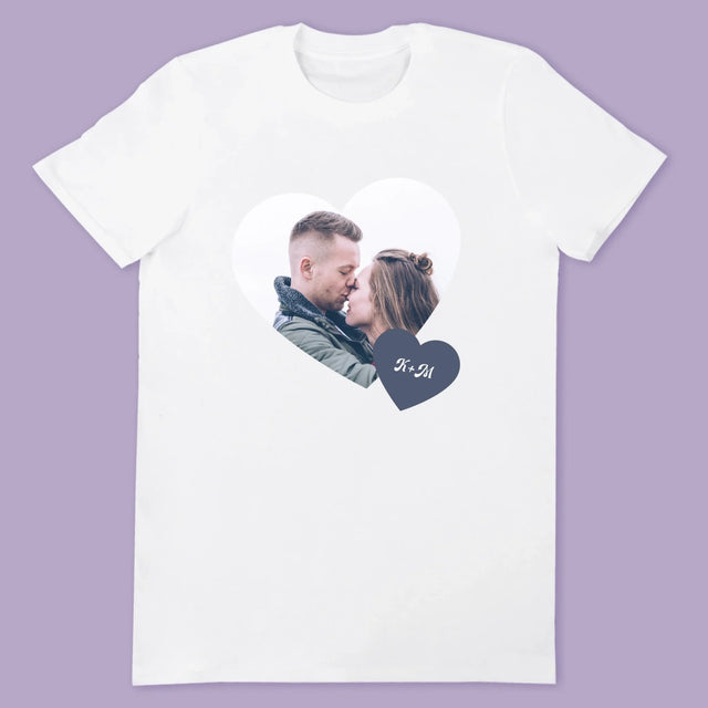 Fotokoláž: Iniciály Srdce - Trička Pro Páry