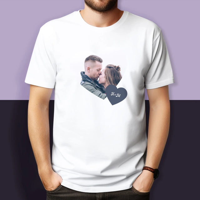 Fotokoláž: Iniciály Srdce - Trička Pro Páry