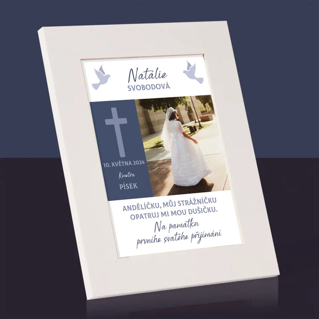 Fotka A Textem: Andělíčku Přijímání - Fotorámeček
