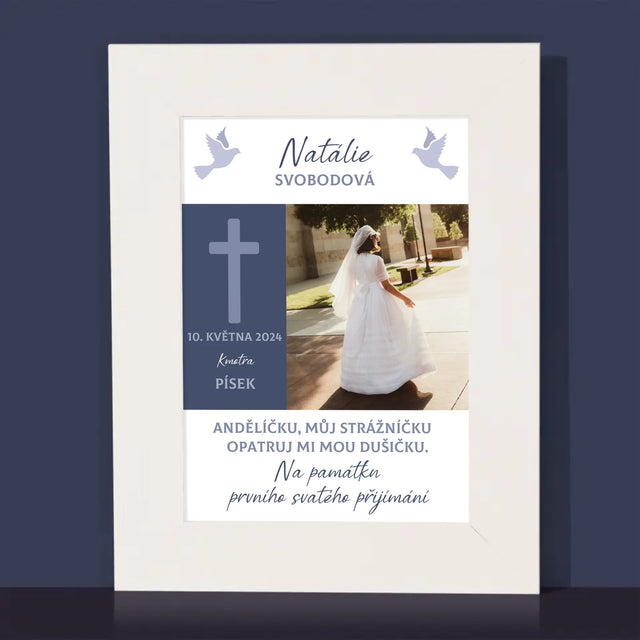 Fotka A Textem: Andělíčku Přijímání - Fotorámeček