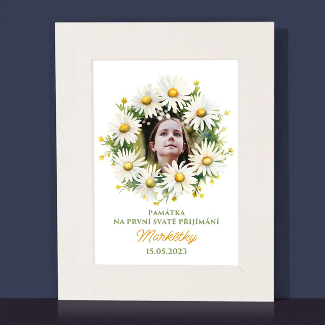 Fotka A Textem: Památka Na Svaté Přijímání Sedmikrásky - Fotorámeček