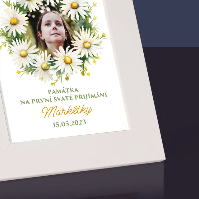 Fotka A Textem: Památka Na Svaté Přijímání Sedmikrásky - Fotorámeček