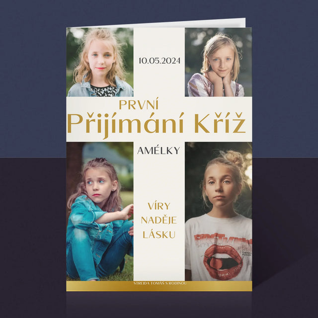 Fotokoláž: První Přijímání Kříž - Přání