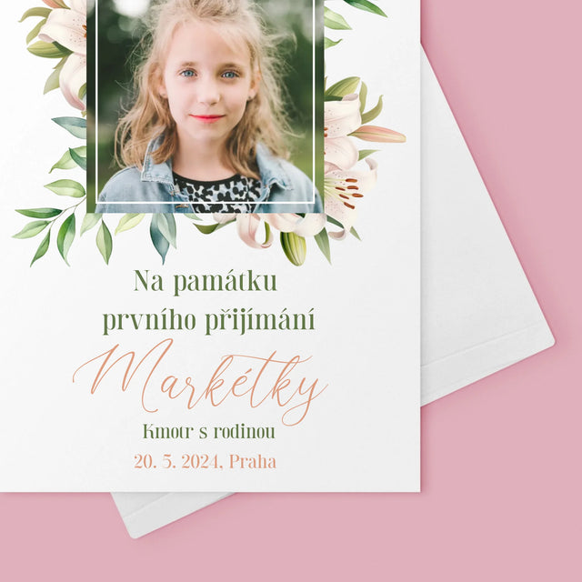 Fotka A Textem: Na Památku Prvního Přijímání - Přání