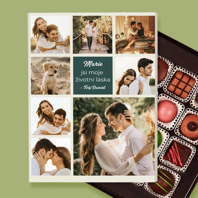 Fotokoláž: Koláž Milostná - Pralinky