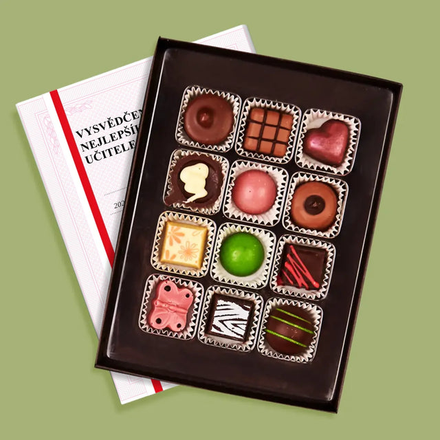 Fotka A Textem: Vysvědčení Nejlepšího Učitele - Pralinky